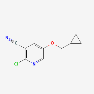 molecular formula C10H9ClN2O B8167559 2-Chloro-5-(cyclopropylmethoxy)nicotinonitrile 