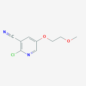 molecular formula C9H9ClN2O2 B8167567 2-Chloro-5-(2-methoxyethoxy)nicotinonitrile 