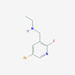 molecular formula C8H10BrFN2 B8167593 N-((5-Bromo-2-fluoropyridin-3-yl)methyl)ethanamine 