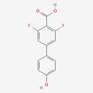 molecular formula C13H8F2O3 B8167605 3,5-Difluoro-4'-hydroxy-[1,1'-biphenyl]-4-carboxylic acid 