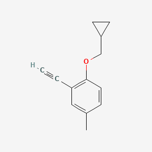 molecular formula C13H14O B8167658 1-(Cyclopropylmethoxy)-2-ethynyl-4-methylbenzene 