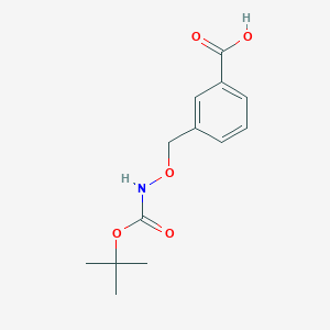 molecular formula C13H17NO5 B8167681 3-((((tert-Butoxycarbonyl)amino)oxy)methyl)benzoic acid 