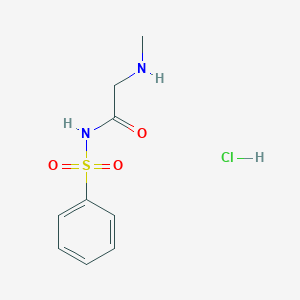 molecular formula C9H13ClN2O3S B8167702 2-(methylamino)-N-(phenylsulfonyl)acetamide hydrochloride 