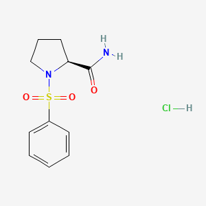 molecular formula C11H15ClN2O3S B8167704 (S)-N-(phenylsulfonyl)pyrrolidine-2-carboxamide hydrochloride 