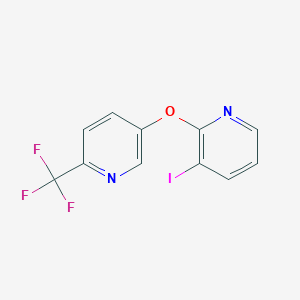 molecular formula C11H6F3IN2O B8167716 3-Iodo-2-((6-(trifluoromethyl)pyridin-3-yl)oxy)pyridine 