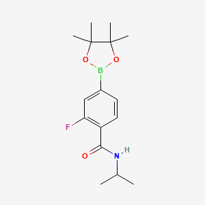 molecular formula C16H23BFNO3 B8167737 2-Fluoro-N-isopropyl-4-(4,4,5,5-tetramethyl-1,3,2-dioxaborolan-2-yl)benzamide 