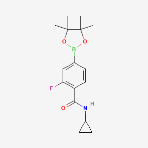 molecular formula C16H21BFNO3 B8167740 N-Cyclopropyl-2-fluoro-4-(4,4,5,5-tetramethyl-1,3,2-dioxaborolan-2-yl)benzamide 