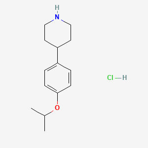 molecular formula C14H22ClNO B8167778 4-(4-Isopropoxyphenyl)piperidine hydrochloride 