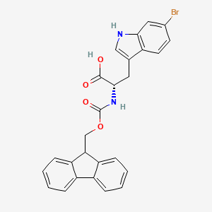 molecular formula C26H21BrN2O4 B8167888 (S)-2-((((9H-fluoren-9-yl)methoxy)carbonyl)amino)-3-(6-bromo-1H-indol-3-yl)propanoic acid 