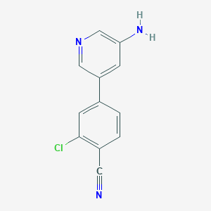 molecular formula C12H8ClN3 B8167904 4-(5-Amino-pyridin-3-yl)-2-chloro-benzonitrile 