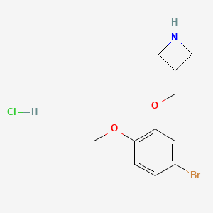molecular formula C11H15BrClNO2 B8167961 3-((5-Bromo-2-methoxyphenoxy)methyl)azetidine hydrochloride 