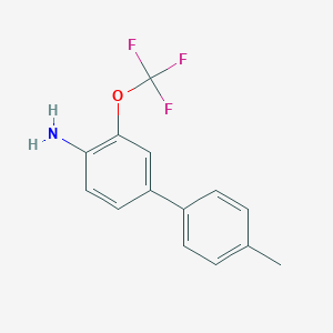 molecular formula C14H12F3NO B8168023 4'-Methyl-3-(trifluoromethoxy)-[1,1'-biphenyl]-4-amine 