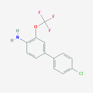molecular formula C13H9ClF3NO B8168025 4'-Chloro-3-(trifluoromethoxy)-[1,1'-biphenyl]-4-amine 