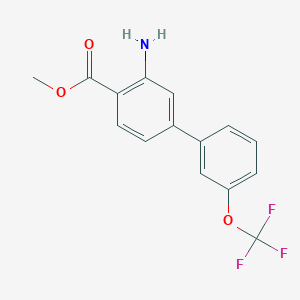 molecular formula C15H12F3NO3 B8168049 Methyl 3-Amino-3'-(trifluoromethoxy)biphenyl-4-carboxylate 