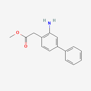 molecular formula C15H15NO2 B8168065 Methyl 2-(3-amino-[1,1'-biphenyl]-4-yl)acetate 