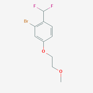 molecular formula C10H11BrF2O2 B8168130 2-Bromo-1-(difluoromethyl)-4-(2-methoxyethoxy)benzene 
