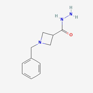 molecular formula C11H15N3O B8168147 1-Benzylazetidine-3-carbohydrazide 