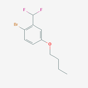 molecular formula C11H13BrF2O B8168173 1-Bromo-4-butoxy-2-(difluoromethyl)benzene 