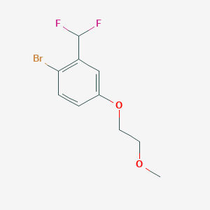 molecular formula C10H11BrF2O2 B8168177 1-Bromo-2-(difluoromethyl)-4-(2-methoxyethoxy)benzene 