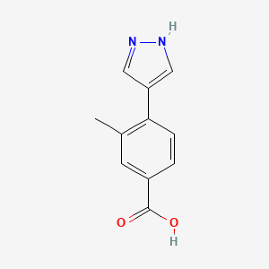 molecular formula C11H10N2O2 B8168237 3-Methyl-4-(1H-pyrazol-4-yl)benzoic acid 