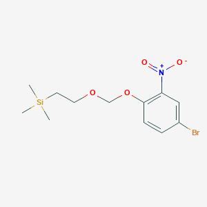 molecular formula C12H18BrNO4Si B8168270 (2-((4-Bromo-2-nitrophenoxy)methoxy)ethyl)trimethylsilane 