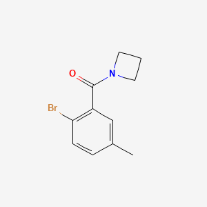 molecular formula C11H12BrNO B8168292 1-(2-Bromo-5-methylbenzoyl)azetidine 