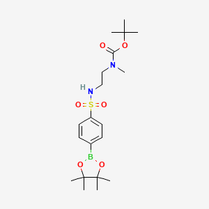 molecular formula C20H33BN2O6S B8168302 tert-Butyl methyl(2-(4-(4,4,5,5-tetramethyl-1,3,2-dioxaborolan-2-yl)phenyl-sulfonamido)ethyl)carbamate 