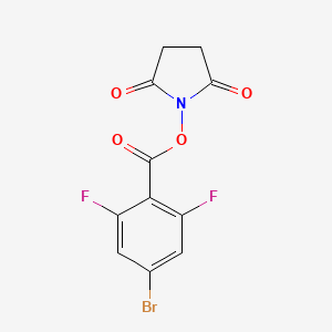 molecular formula C11H6BrF2NO4 B8168306 2,5-Dioxopyrrolidin-1-yl 4-bromo-2,6-difluorobenzoate 