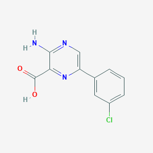 molecular formula C11H8ClN3O2 B8168319 3-Amino-6-(3-chlorophenyl)pyrazine-2-carboxylic acid 