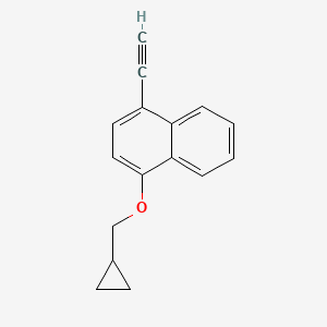 molecular formula C16H14O B8168359 1-(Cyclopropylmethoxy)-4-ethynylnaphthalene 