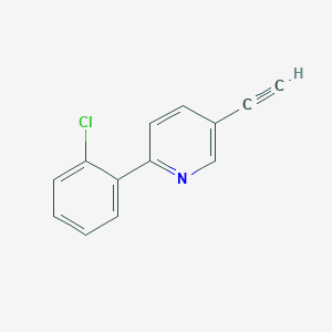 molecular formula C13H8ClN B8168434 2-(2-Chlorophenyl)-5-ethynylpyridine 