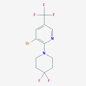 molecular formula C11H10BrF5N2 B8168479 3-Bromo-2-(4,4-difluoropiperidin-1-yl)-5-(trifluoromethyl)pyridine 
