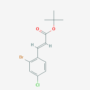 molecular formula C13H14BrClO2 B8168489 (E)-tert-butyl 3-(2-bromo-4-chlorophenyl)acrylate 