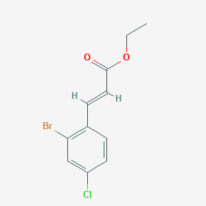 molecular formula C11H10BrClO2 B8168490 (E)-ethyl 3-(2-bromo-4-chlorophenyl)acrylate 