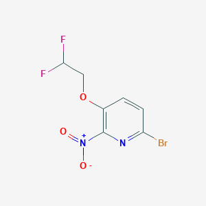 molecular formula C7H5BrF2N2O3 B8168521 6-Bromo-3-(2,2-difluoroethoxy)-2-nitropyridine 