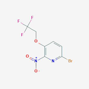 molecular formula C7H4BrF3N2O3 B8168525 6-Bromo-2-nitro-3-(2,2,2-trifluoroethoxy)pyridine 