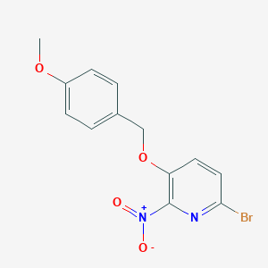 molecular formula C13H11BrN2O4 B8168532 6-Bromo-3-((4-methoxybenzyl)oxy)-2-nitropyridine 