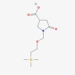 molecular formula C11H21NO4Si B8168536 5-Oxo-1-(2-trimethylsilanyl-ethoxymethyl)-pyrrolidine-3-carboxylic acid 