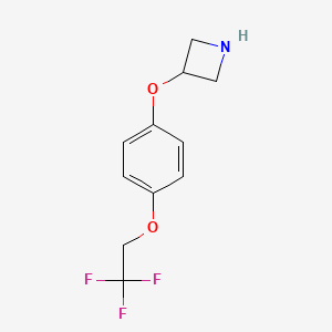 molecular formula C11H12F3NO2 B8168549 3-(4-(2,2,2-Trifluoroethoxy)phenoxy)azetidine 