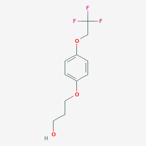 molecular formula C11H13F3O3 B8168557 3-(4-(2,2,2-Trifluoroethoxy)phenoxy)propan-1-ol 