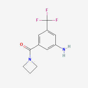 molecular formula C11H11F3N2O B8168603 (3-Amino-5-trifluoromethyl-phenyl)-(azetidin-1-yl)-methanone 