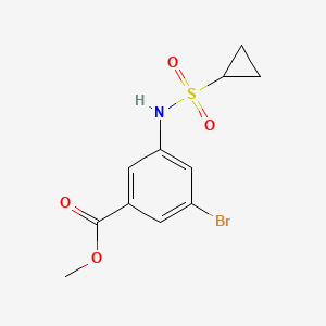 molecular formula C11H12BrNO4S B8168614 Methyl 3-bromo-5-(cyclopropanesulfonamido)benzoate 