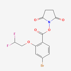 molecular formula C13H10BrF2NO5 B8168654 2,5-Dioxopyrrolidin-1-yl 4-bromo-2-(2,2-difluoroethoxy)benzoate 