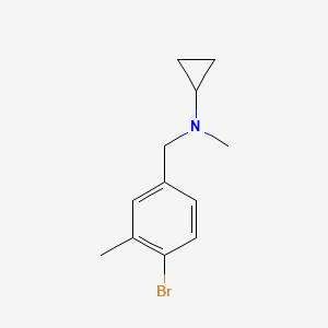 molecular formula C12H16BrN B8168719 N-(4-Bromo-3-methylbenzyl)-N-methylcyclopropanamine 