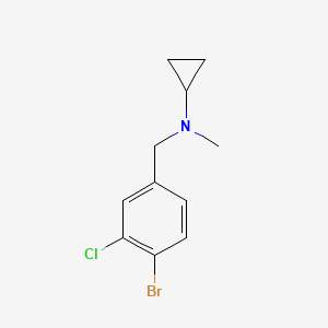 molecular formula C11H13BrClN B8168729 N-(4-Bromo-3-chlorobenzyl)-N-methylcyclopropanamine 