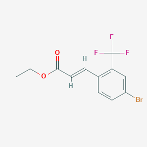 molecular formula C12H10BrF3O2 B8168748 (E)-Ethyl 3-(4-bromo-2-(trifluoromethyl)phenyl)acrylate 