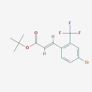 molecular formula C14H14BrF3O2 B8168749 (E)-tert-butyl 3-(4-bromo-2-(trifluoromethyl)phenyl)acrylate 