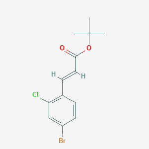 molecular formula C13H14BrClO2 B8168752 (E)-tert-butyl 3-(4-bromo-2-chlorophenyl)acrylate 