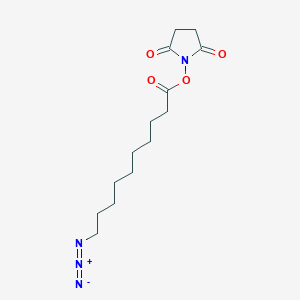 molecular formula C14H22N4O4 B8168794 2,5-Dioxopyrrolidin-1-yl 10-azidodecanoate 