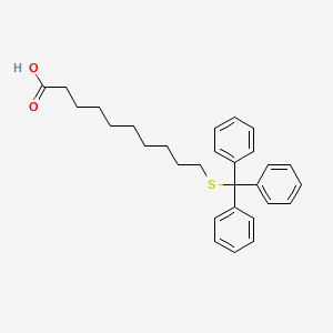 molecular formula C29H34O2S B8168826 10-(三苯甲硫基)癸酸 